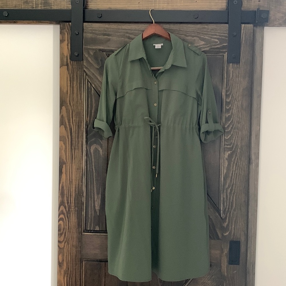 Motherhood Maternity Olive Shirt Dress